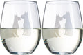 Schnauzer Stemless Wine Glasses Set Of 2 By Dog Lover Glass Gifts For Mom Dad Sister