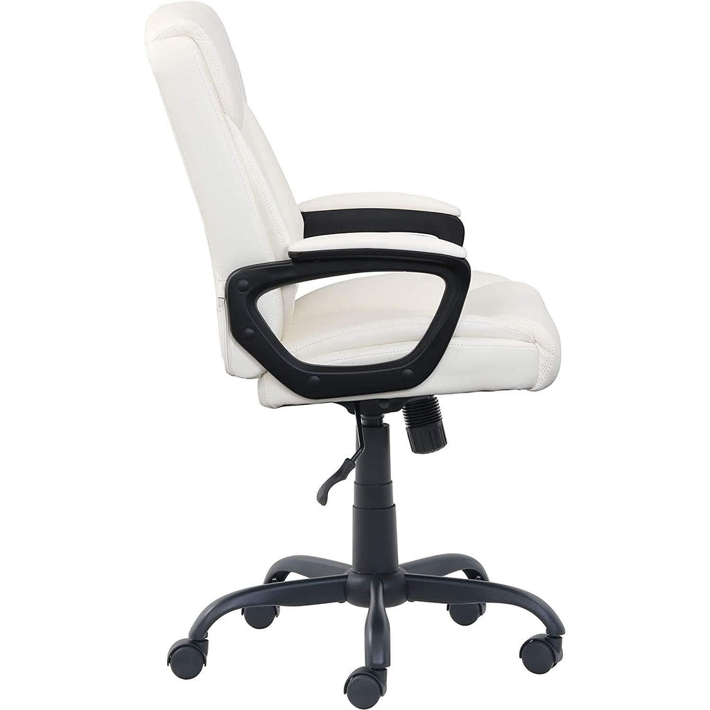 Cream Padded Office Chair Armrests Height Adjustable