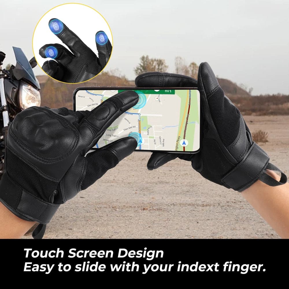 Tactical Outdoor Fitness Gear PU Leather Full Finger Glove
