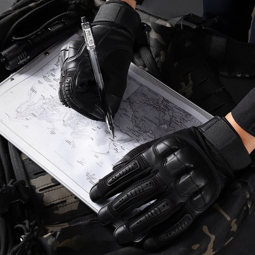 Tactical Outdoor Fitness Gear PU Leather Full Finger Glove
