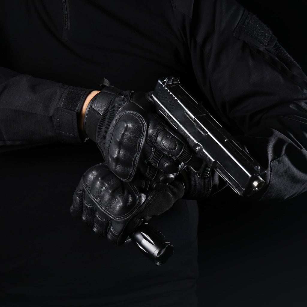 Tactical Outdoor Fitness Gear PU Leather Full Finger Glove