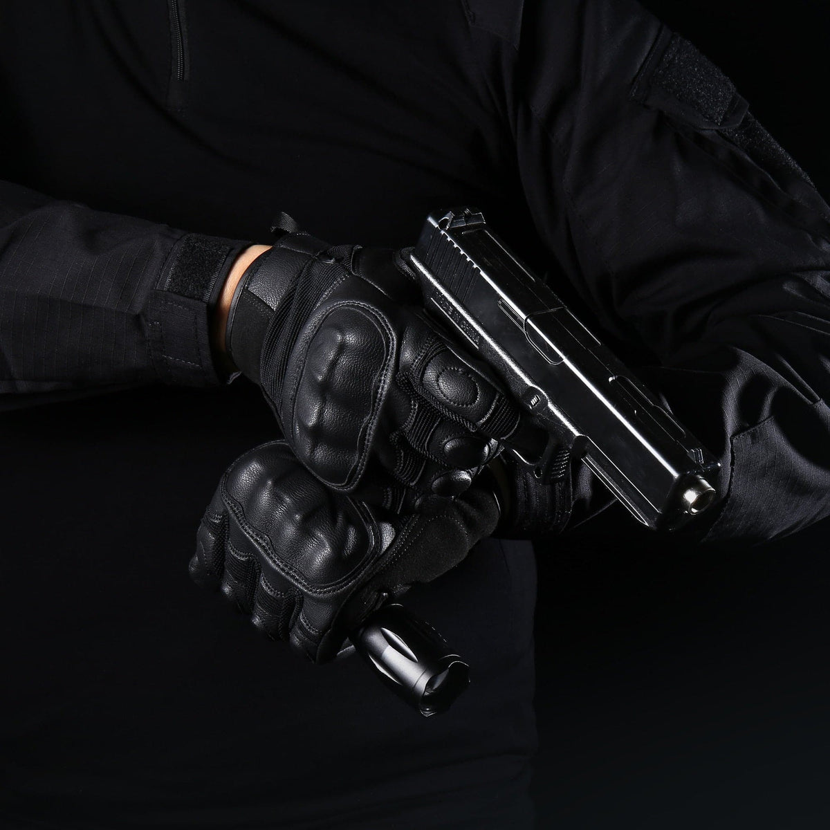 Tactical Outdoor Fitness Gear PU Leather Full Finger Glove