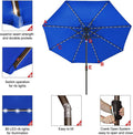 Royal Blue 9Ft Market Umbrella Weather Resistant LEDs