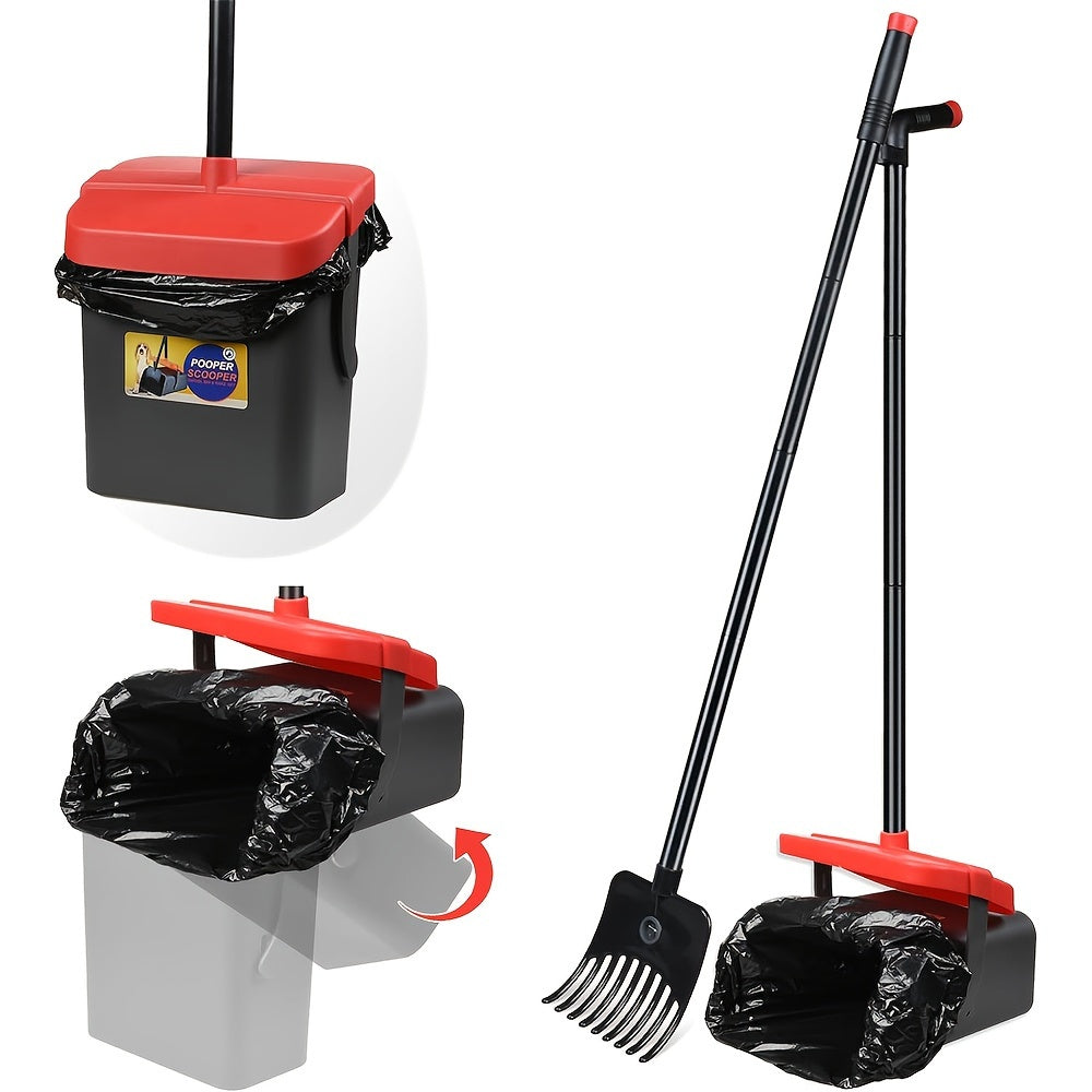 Dog Pooper Scooper Set with Swivel Bin