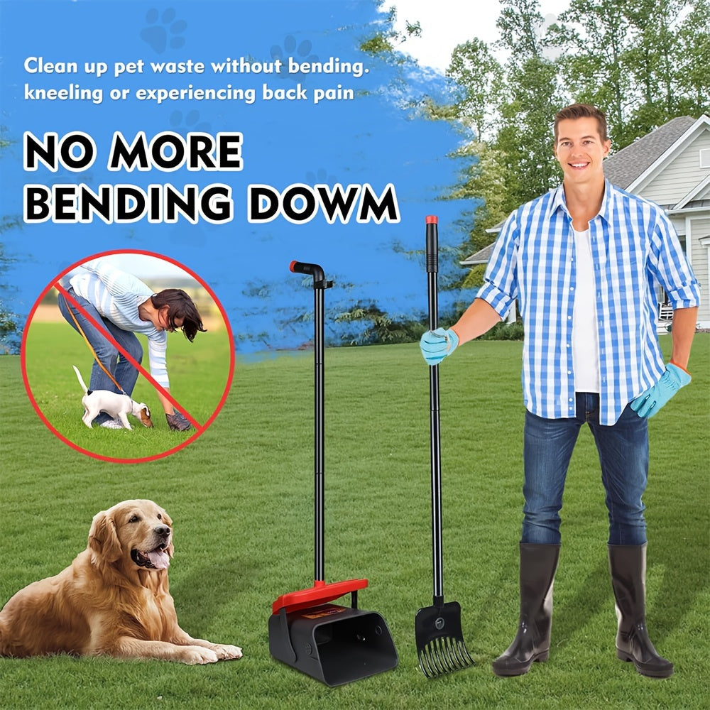 Dog Pooper Scooper Set with Swivel Bin